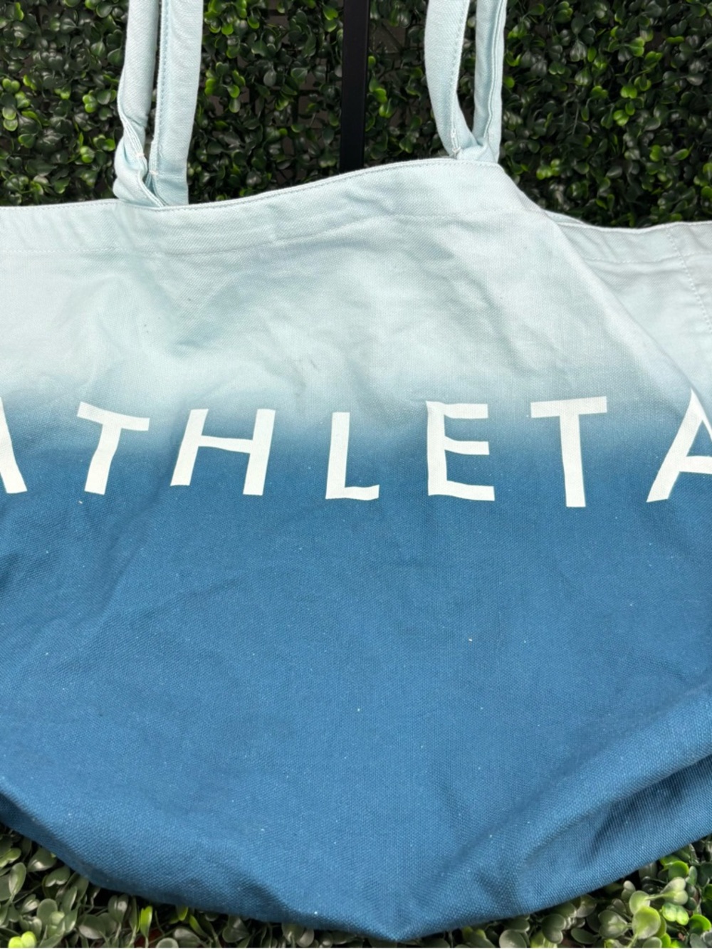ATHLRTA BLUE OMBRE CANVAS FABRIC TOTE